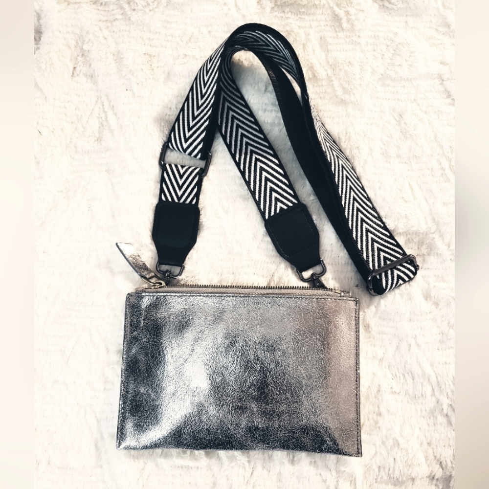 J. Crew metallic leather converted cross body 8.25x5.5 🎉DESIGNER CLEANCE DEAL